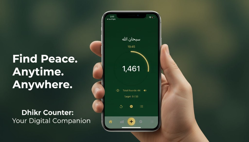 Tasbeeh dhikr counter app on iPhone